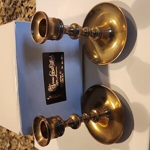 Vintage set of brass candlesticks felt bottom, excellent condition